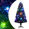 vidaXL Voorverlichte kerstboom met standaard en LED 120 cm glasvezel