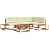 vidaXL Buiten bankenset 5 Stuk Natuurlijk en Cr&egrave;me