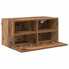 vidaXL TV Wandkasten 2 pcs Oud Hout 60 x 30 x 30 cm Bewerkt hout