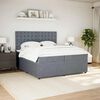 vidaXL Boxspring met matras fluweel donkergrijs 200x200 cm