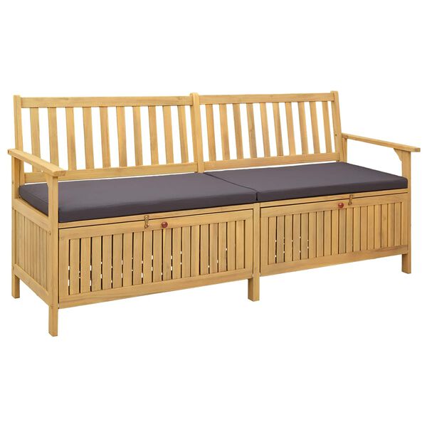 vidaXL Opslagbank met kussen met opslag met de deur