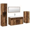 vidaXL 5-delige Badkamermeubelset bewerkt hout oud houtkleurig