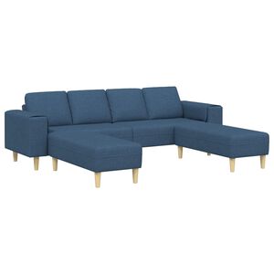 vidaXL Woonkamer Bank 3 st Blauw Polyester