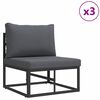 vidaXL Tuin Sofa Set Zwart Aluminium