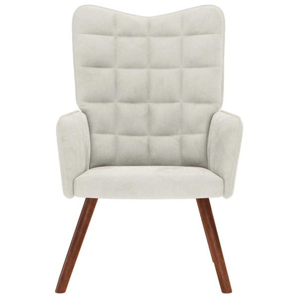 vidaXL Relaxstoel fluweel crèmekleurig