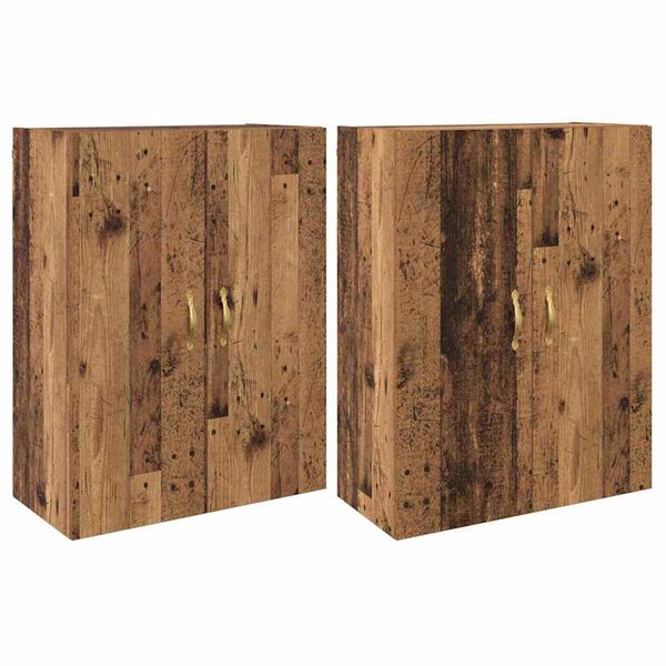 vidaXL Wandkast 2 pcs Oudhout 69,5 x 34 x 90 cm Bewerkt hout