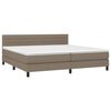 vidaXL Boxspring met matras stof taupe 200x200 cm