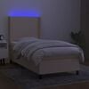 vidaXL Boxspring met matras en LED stof cr&egrave;mekleurig 100x200 cm