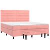vidaXL Boxspring met matras fluweel roze 180x200 cm