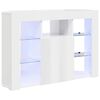 vidaXL Hoek LED TV Kast Hoogglans Wit 100x40x68cm Bewerkt hout
