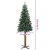 vidaXL Slanke Kerstboom Groen en Wit 210 cm PVC en massief dennenhout