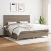 vidaXL Boxspring met matras stof taupe 200x200 cm
