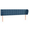 vidaXL Hoofdbord met randen 163x23x78/88 cm fluweel donkerblauw