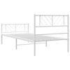vidaXL Bedframe met hoofd- en voeteneinde metaal wit 80x200 cm