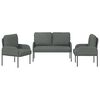 vidaXL Sofa-Sets 3 pcs Donkergrijs 115 x 56 x 80 cm Multiplex