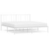 vidaXL Bedframe met hoofdbord metaal wit 200x200 cm
