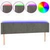 vidaXL Hoofdbord LED 163x16x78/88 cm fluweel donkergrijs