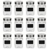 vidaXL Opbergpotten met stickers 12 st 300 ml