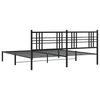 vidaXL Bedframe met hoofdbord metaal zwart 193x203 cm