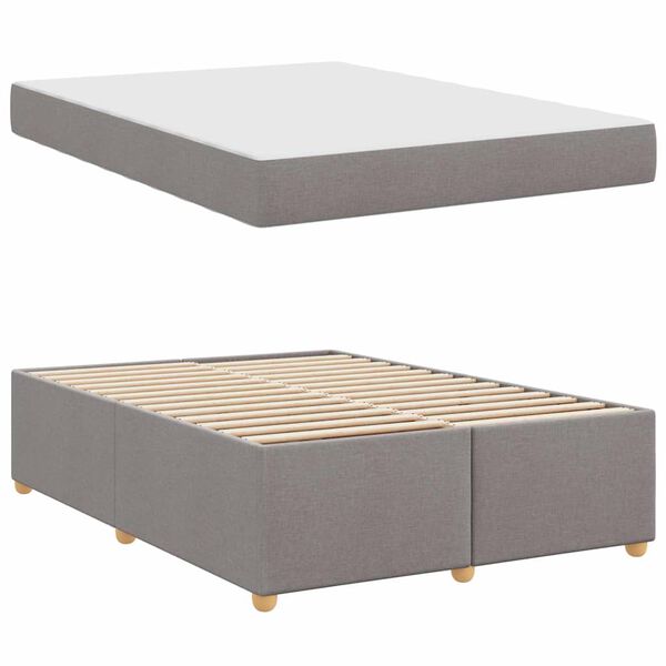vidaXL Bedframe met matras Taupe 140 x 200 cm Stof