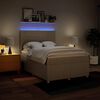vidaXL Boxspring met matras stof cr&egrave;mekleurig 140x190 cm