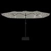 vidaXL Parasol dubbel dak met LED 449x265 cm zandwit