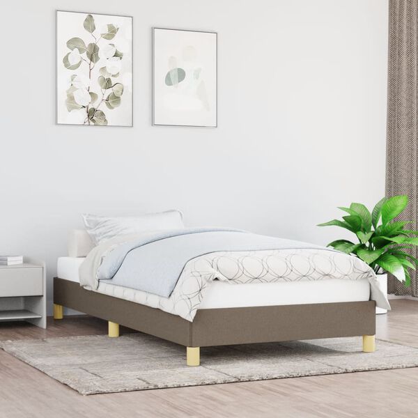 vidaXL Bedframe zonder matras 100x200 cm stof taupe