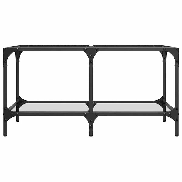 vidaXL Salontafel met transparant glazen blad 78,5x40x40 cm staal