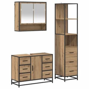 vidaXL Badkamermeubelset 3 st Artisan Eiken 35 x 37,5 x 166 cm