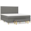 vidaXL Boxspring met matras stof donkergrijs 180x200 cm