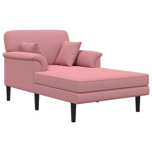 vidaXL Chaise longue Roze fluweel