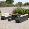vidaXL Tuin Sofa Set met kussen 10 pcs Zwart en crème 80 x 80 x 71 cm