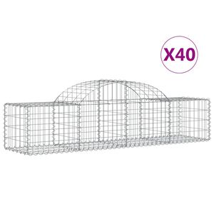vidaXL Schanskorven 40 st gewelfd 200x50x40/60 cm ijzer