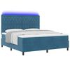 vidaXL LED Box Spring Bed met matras Donkerblauw 180 x 200 cm Fluweel
