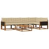 vidaXL Buiten bankenset met kussen 6 pcs Natuurlijk en Beige