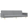 vidaXL Slaapbank 2-zits met voetenbank stof lichtgrijs