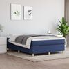 vidaXL Boxspring met matras stof blauw 140x200 cm