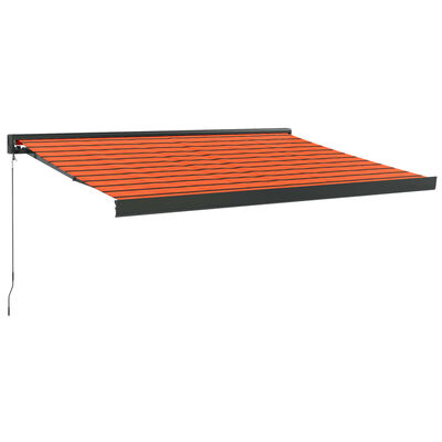 vidaXL Luifel uittrekbaar 3x2,5 m stof en aluminium oranje en bruin