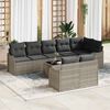 vidaXL Tuin Sofa Set 9 pcs Lichtgrijs poly rattan