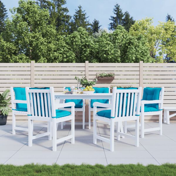 vidaXL Stoelkussens 6 st lage rug 100x50x7 cm stof turquoise