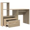 vidaXL Bureau met lade Sonoma Eiken 131,5 x 50 x 106,5 cm Bewerkt hout