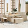 vidaXL Tuin Sofa Set met kussen 8 pcs Beige en Cr&egrave;me poly rattan