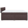 vidaXL Boxspring met matras stof donkerbruin 200x200 cm