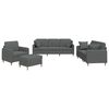 vidaXL 4-delige Loungeset met kussens stof donkergrijs