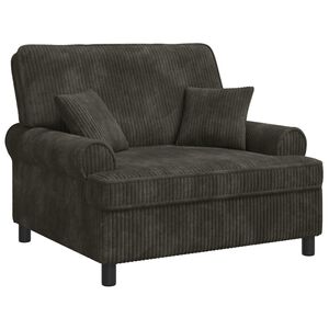 vidaXL XXL fauteuil met kussens Donkerbruin 1,5 Lijnen Stof