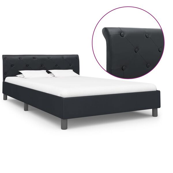 vidaXL Bedframe kunstleer zwart 140x200 cm