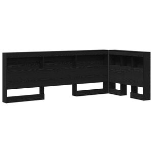 vidaXL Opberghoofdbord met plank Zwart Eiken 80 cm Bewerkt hout