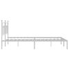 vidaXL Bedframe met hoofdbord metaal wit 183x213 cm