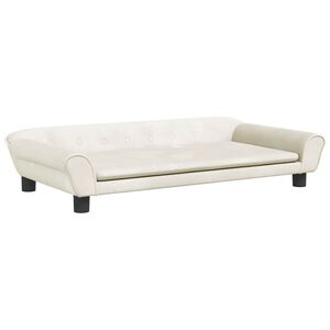 vidaXL Hondenmand 100x50x21 cm fluweel cr&egrave;mekleurig