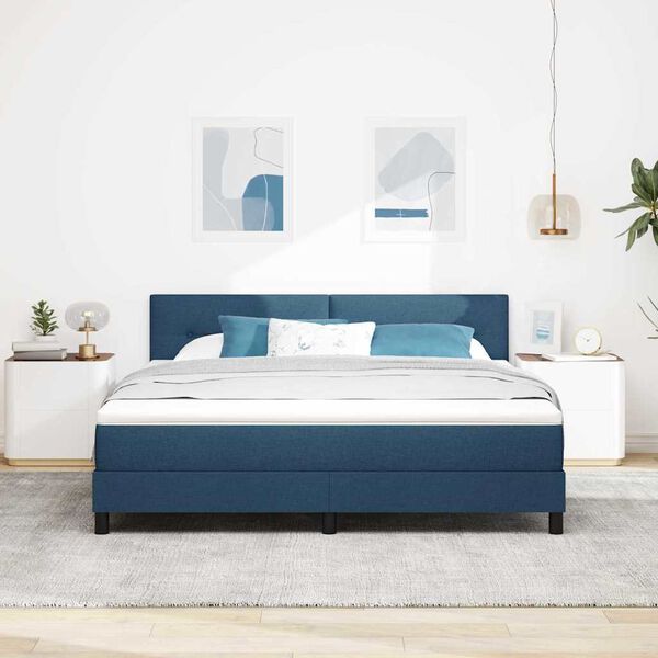 vidaXL Boxspringbed met hoofdeinde Blauw 180 x 200 cm Stof